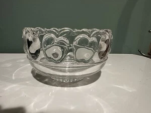 Tiffany Co Crystal Apple Bowl Small Clear Candy Dish Raised Fruit Detail Retired - Picture 1 of 4
