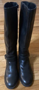 American Eagle schwarz Kunstleder kniehohe Stiefel Größe 9,5M - Bild 1 von 8
