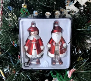 Adorno de Navidad de vidrio IKEA 2010 Santa y señora Santa 5,5" diseño Gunilla Bystrom - Imagen 1 de 6