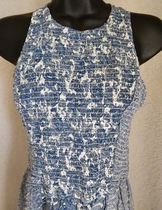 Japna Womens Dress Sundress Size L Large Blue White Floral - Picture 1 of 24