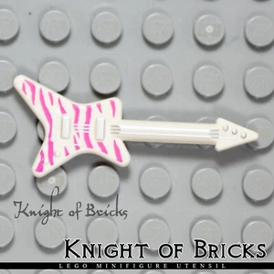 LEGO Minifigure WHITE Utensil Guitar Electric 'ML' Type Music Instrument - Picture 1 of 2