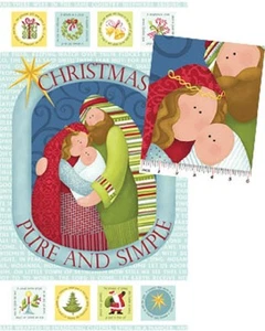 Christmas Pure and Simple Nativity Panel Cotton Quilting Fabric -Nancy Halvorsen - Picture 1 of 1