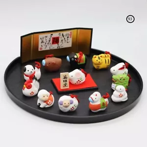 2025 Japanische traditionelle Sternzeichen Schlange Keramik Ornament Glück Dekor Kunst - Bild 1 von 15