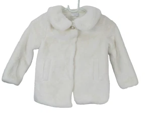 ADRIENNE VITTADINI BAMBINI Kunstfellmantel Mädchen Gr. 3T elfenbein weiß Jacke gefüttert - Bild 1 von 9