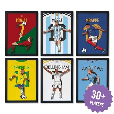 Football Poster | Choose 30+ Players: Messi, Ronaldo, Mbappe, Haaland & More... - image 1 of 4