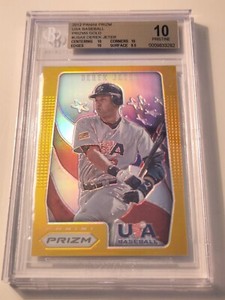 2012 PANINI PRIZM USA BASEBALL PRIZMS GOLD #USA8 JETER BGS 10 PRISTINE #1/10