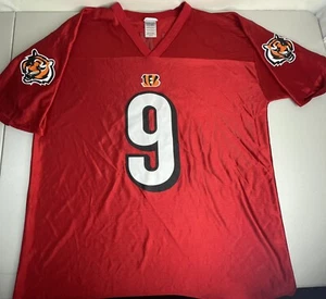Vtg Bengals Jersey #9 Carson Palmer NFL Team Apparel Size XL Red & White Shiny - Picture 1 of 10