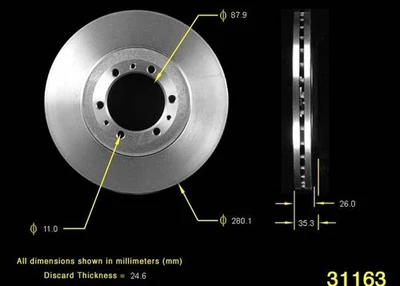 Rotor de freio a disco Bendix PRT1786 BENDIX para modelos selecionados 92-02 Acura Honda Isuzu - Imagem 1 de 4