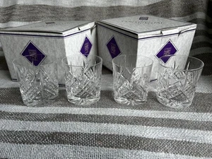 Edinburgh Crystal Continental Collection Ashbourne Whiskey Glasses x 4 Boxed - Picture 1 of 9