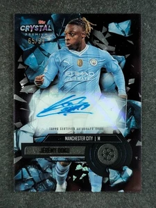 2023-24 Topps Crystal Premium UEFA JEREMY DOKU 65/99 Auto Purple Blue Ice SP - Picture 1 of 3