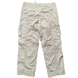Gap Baggy Cargo Pants size 16 Utility Lightweight Cotton 2008 Beige Surplus - Picture 1 of 14