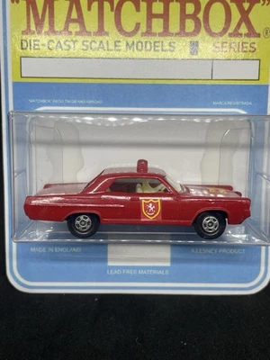 Lesney Matchbox  #22 Custom Superfast Fire Chief Pontiac Coupe Blister Pack - Image 1 of 4