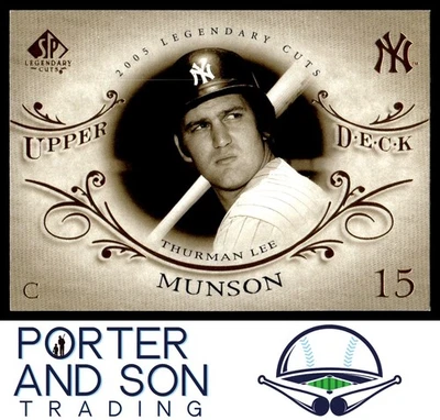 Tarjeta de béisbol Thurman Munson 2005 SP Legendary Cuts #79 New York Yankees Foto 1 de 2