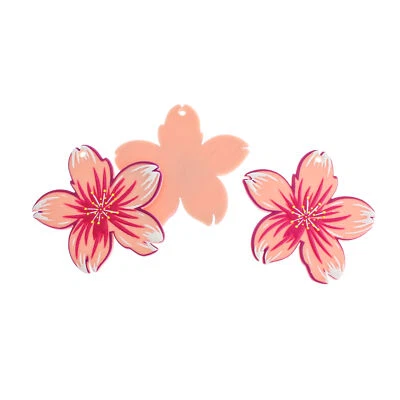 4 dijes acrílicos de flores rosas - K100 Foto 1 de 3