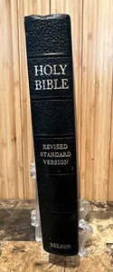 Vintage Holy Bible Revised Standard Version 1952 Black Leather - Nelson & Sons - Picture 1 of 8