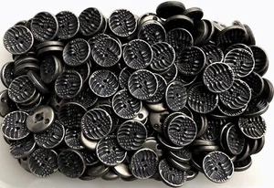 15mm 23mm 30mm Aged Silver 2 Hole Textured Plastic Rustic Button Buttons Q820-B  - Picture 1 of 1