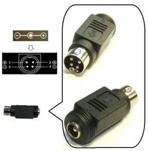 Convertidor de enchufe de cañón de 2,5 mm / 5,5 mm a enchufe DIN de 4 pines - Imagen 1 de 1
