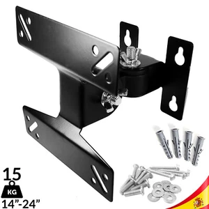 SOPORTE TV PARED LED LCD PLASMA GIRATORIO LIBRE 14" a 24" 15KG Marco 100 x 100mm - Imagen 1 de 2