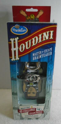 Rare Thinkfun Houdini Brainteaser Game World's First 40 Challenge Escape Puzzle  - Image 1 of 4