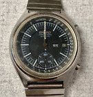 Seiko 6139-7070 Chronograph Automatic Watch Men's Vintage Baby Jumbo Black Dial