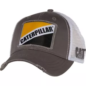 Caterpillar CAT Equipment Trucker grau Retro Köpernetz Dieselkappe Mütze Vintage - Bild 1 von 1