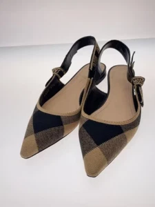 Christian Dior JADIOR décolleté slingback a quadri taglia 37,5 / US 7,5 beige 202505S - Foto 1 di 5