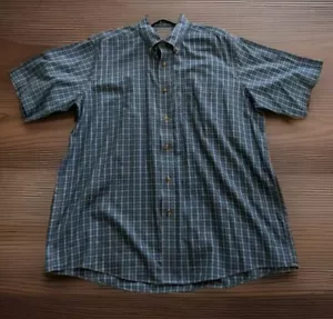 LL Bean Shirt Men's XL Blue Plaid Button Up Outdoor Casual Extra Large Short - Picture 1 of 4