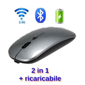 MOUSE WIRELESS SENZA FILI CON BATTERIA INTERNA RICARICABILE bluetooth - Foto 1 di 4