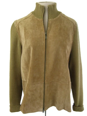 Blazer de mujer Covington XL cremallera completa chaqueta de cuero y lana abrigo suéter Foto 1 de 4