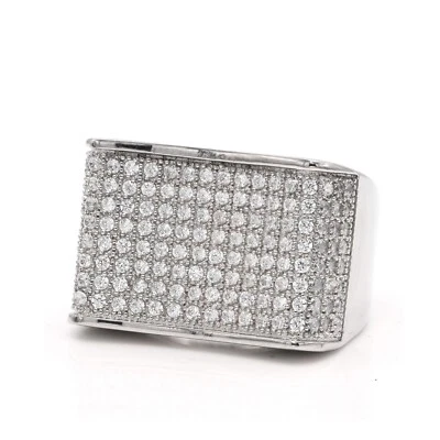 Anillo Pinky Acero Inoxidable 316 Pavé Para Hombre Forma Cuadrada Circonita Foto 1 de 4