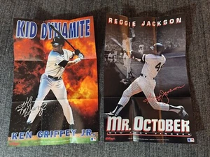 1993 Ken Griffey Jr. Kellogg's póster 9x13 "Kid Dynamite" + Reggie Jackson - Imagen 1 de 1
