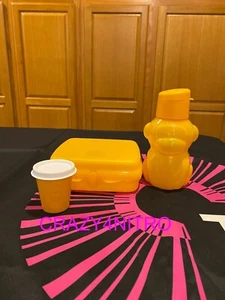 Tupperware ECO Lunch/Snack Set Orange Monkey Sandwich Keeper NEW BPA FREE SHIP - Picture 1 of 6