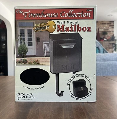 Solar Group Townhouse Collection Acero Negro Montaje en Pared Buzón Cerradura Oculta Foto 1 de 3