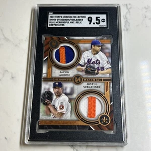 2022 Museum Jacob DeGrom Justin Verlander Dual Jersey Patch Copper /35 SGC 9.5 - Picture 1 of 5