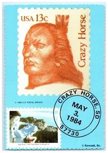 Vintage Crazy Horse Mountain Memorial South Dakota Postcard Korczak Ziolkowski - Picture 1 of 3