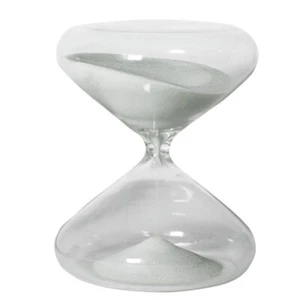 White Sand Hourglass Timer 5.3" All Glass Nautical 15 Minute Marine Sandglass - Picture 1 of 1