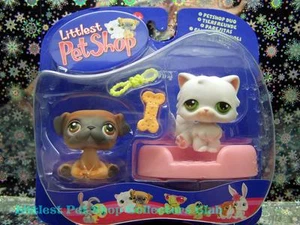 Littlest Pet Shop International PUG lot #2 PERSIAN CAT #15 Rare NIB 1st 80 Pets - Picture 1 of 5