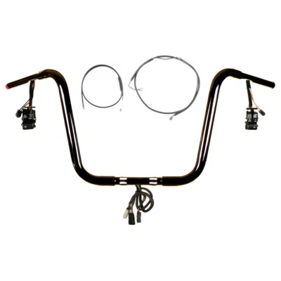 Kit de barra precableada 1 1/4" negra 14" Harley Road Glide Ultra 2011-2013 con ABS Foto 1 de 2