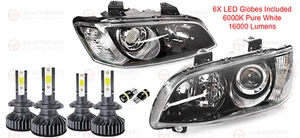 Projector Headlights Pair + Full LED Globes Holden Commodore VE Series 2 SSV - Picture 1 of 8