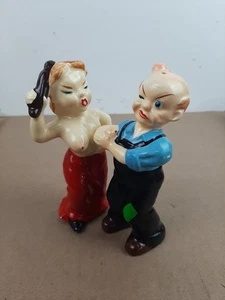 Rare Vintage Naughty Couple Salt & Pepper Shakers Empress Weird Japan 1950s - Picture 1 of 13