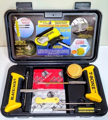 BLACKJACK TIRE REPAIR KT-340 KIT CAR ATV T-BONE Handle 40 Plugs BLACK JACK 340 - Image 1 of 3