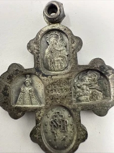 VINTAGE SCHÖNER 925 STERLING SILBER KATHOLISCHER ANHÄNGER KREUZ - Bild 1 von 6
