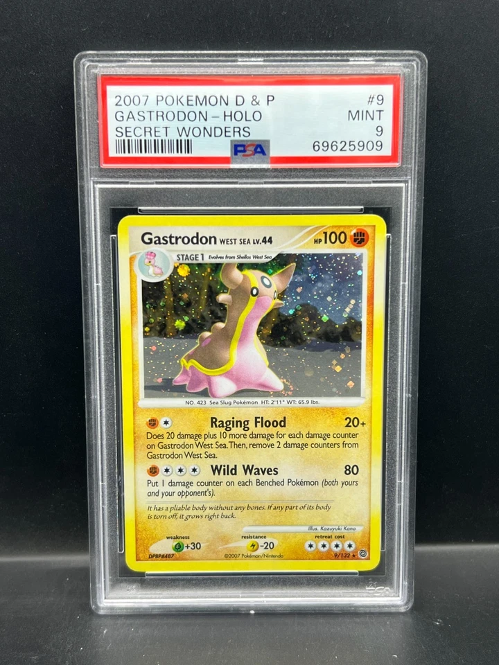 Pokemon PSA 9 MINT Gastrodon 9/132 Secret Wonders Holofoil 2007 S#5909 - Image 1 of 3