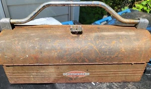 VINTAGE CRAFTSMAN LUNCH BOX DOME STYLE TOOL BOX WITH CRAFTSMAN WRENCHES. - Picture 1 of 11