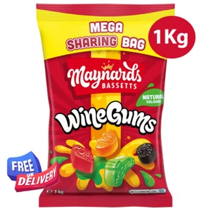 1Kg Maynard Bassetts Wine Gums Sharing Bag - Picture 1 of 1
