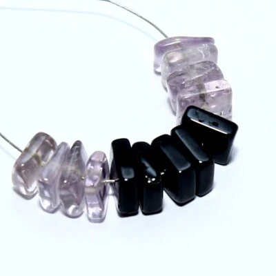Briolette de cuentas cuadradas planas de espinela de amatista piedras preciosas sueltas naturales para hacer joyas Foto 1 de 4