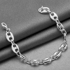 New 925 Silver Plated Simple Classic Chain Bracelet Party Fashion Jewelry Gift - Picture 1 of 4