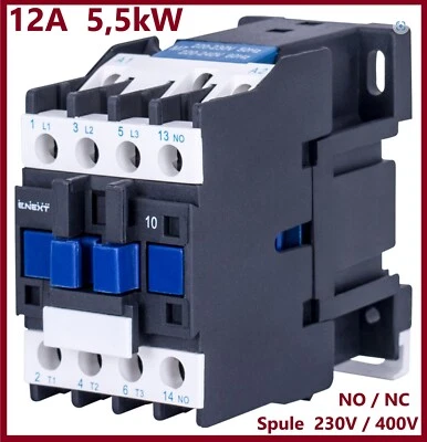 E.NEXT Leistungsschütz Magnetschütz Installationsschütz Relais 12A 5,5kW,Spule 230 ,400
