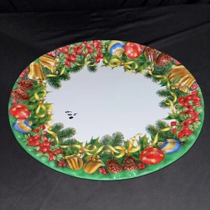 Vintage Plastic Holiday Christmas Serving Party Platter Plate Large Oval - Picture 1 of 24