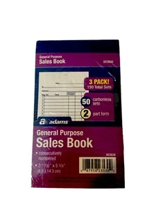 3 paquetes de 50 juegos/libros 2 partes sin carbono libro de ventas de uso general cheque de recibo - Imagen 1 de 4